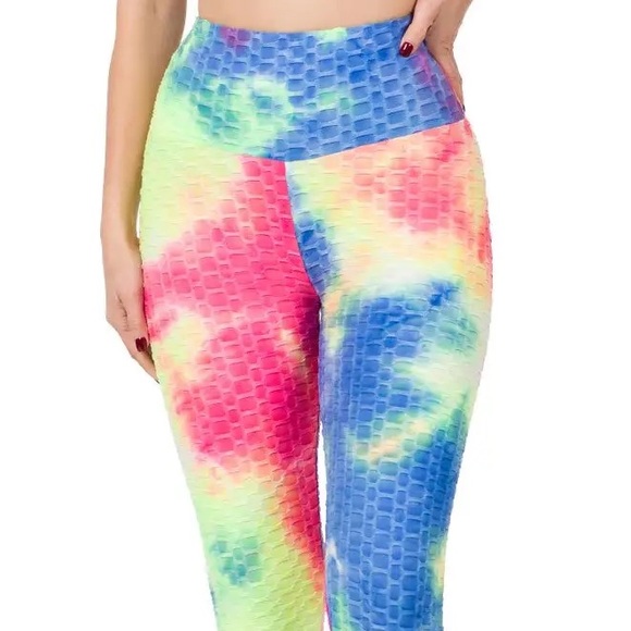 $13 X-LARGE Tie Dye Honeycomb High Waisted Leggings - Picture 2 of 2